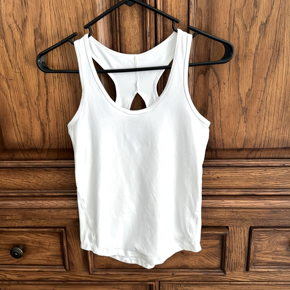 White Racerback Tank Top for Women